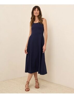 Pact Fit & Flare Midi Dress, Size XS, Eclipse Purple, NWOT never worn